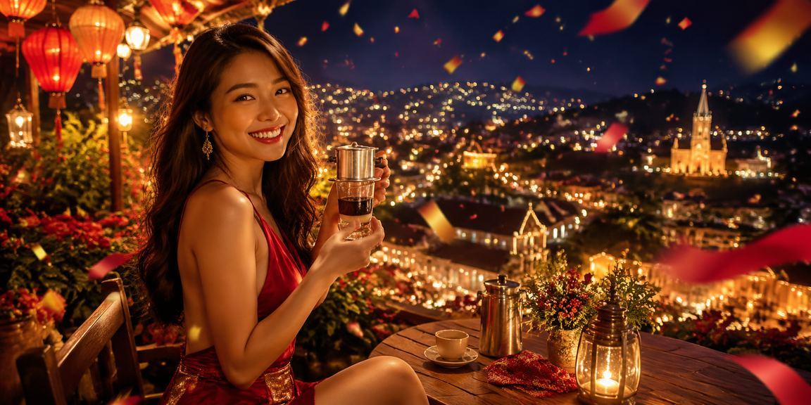 Người dùng tại Đà Lạt ngồi cà phê và truy cập vn781 để theo dõi giao dịch và đặt cược thể thao